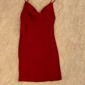 Red silky dress from urban outfitters